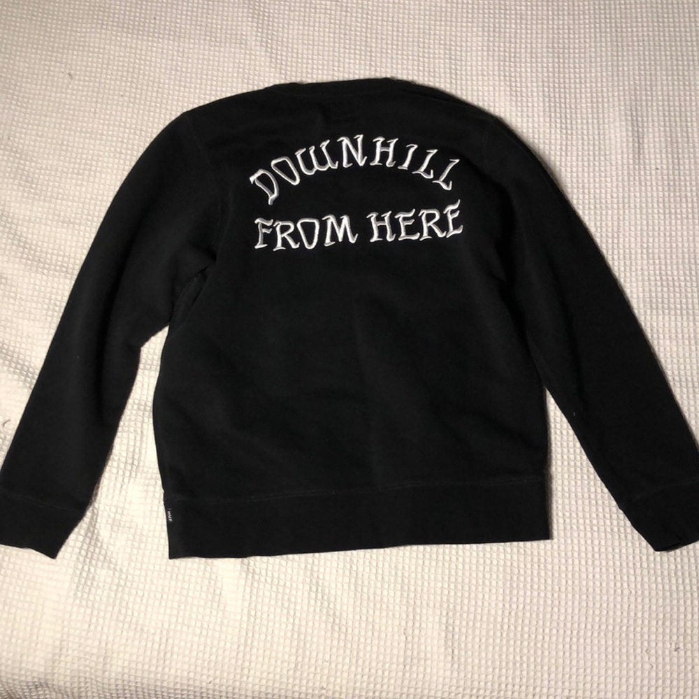 Huf Downhill From Here black embroidered sweatshirt size M